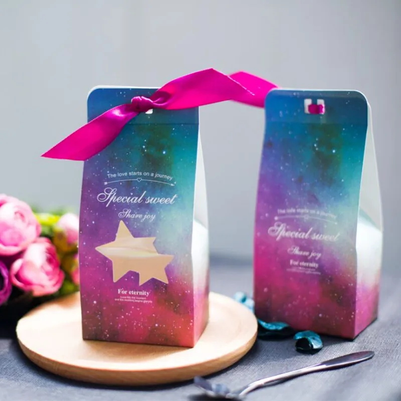Горячие diy10 шт свадьба красочная звезда для коробки конфет новый стиль