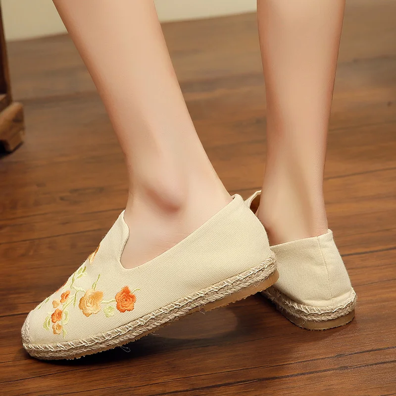 SONDR espadrilles/Женская Винтажная обувь с вышитыми цветами женские оксфорды на плоской