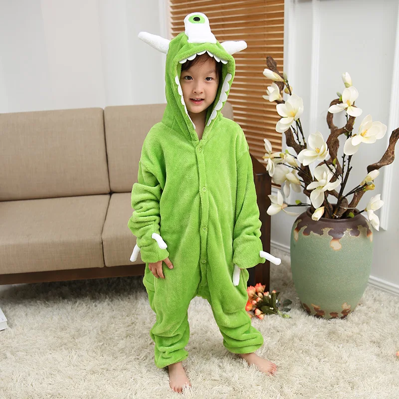 Child Winter Warm Animal Pajamas Boy Girl Cow Leopard Zebra Pikachu Flannel Sleepwear Pajams Family Kawaii Onesie Femme |