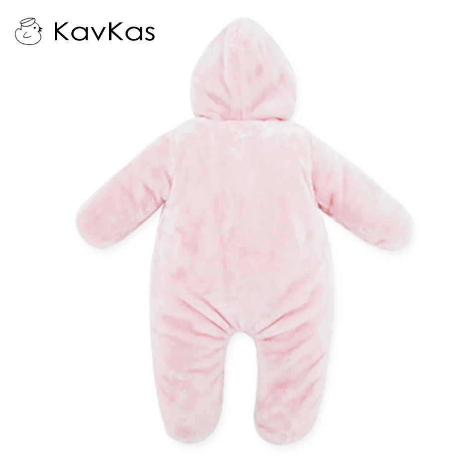 Kavkas/Детский комбинезон с искусственным мехом для детей 0-9 месяцев розовый зимний