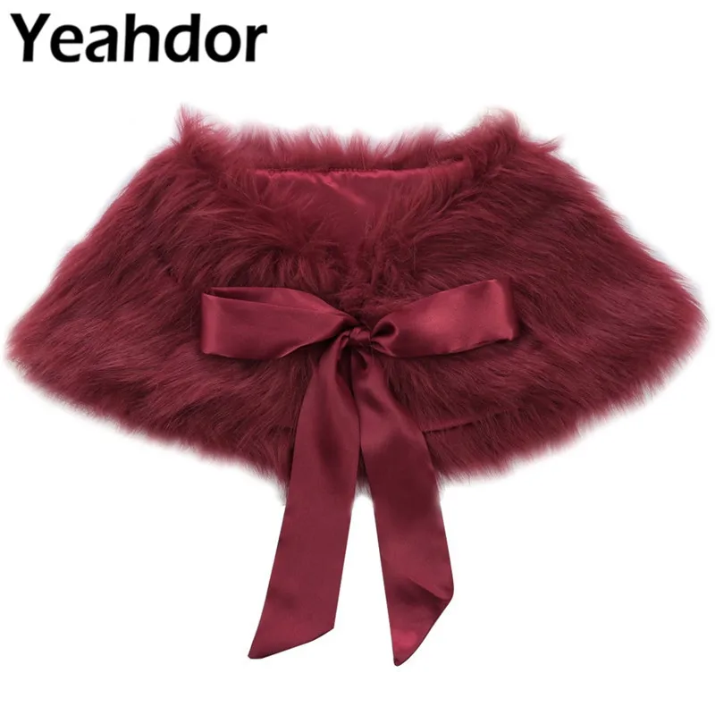 

Kids Weeding Girls Faux Fur Bolero Shrug Jacket Cloak Princess Dress Cape Outwear Flower Bridesmaid Wedding Dress Coat Wrap