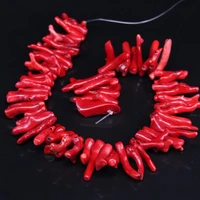 15 5strand top drilled red bamboo coral branch beadsnatural coral pikes tribal loose beads necklace jewelry supplies