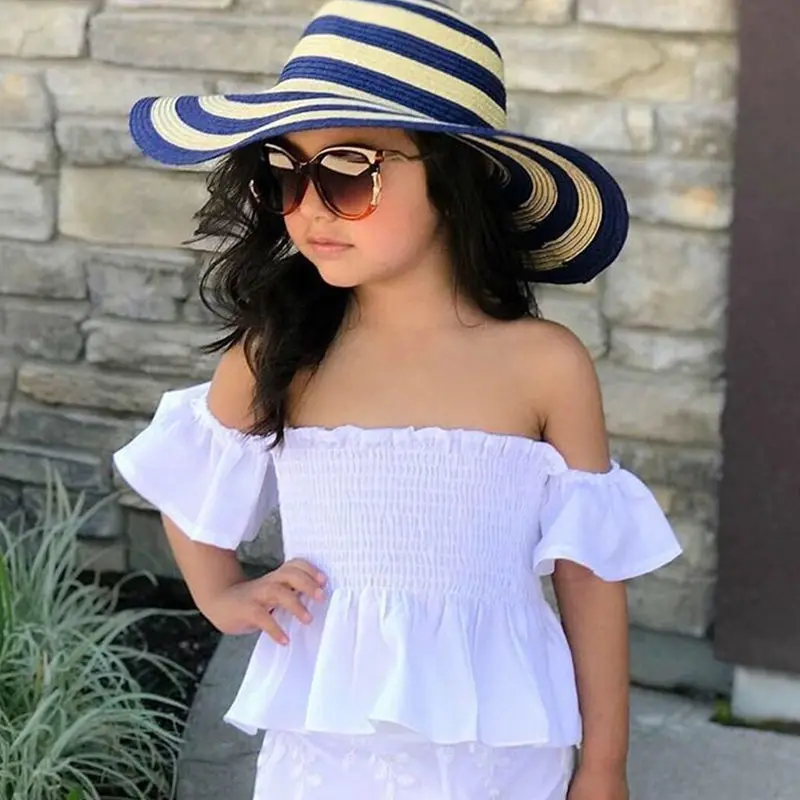 Женский летний комплект из двух предметов топ и юбка с открытыми плечами