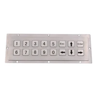 stainless steel industrial keyboard with 16 keys for self service kiosk 2x8 matrix metal rugged keypad