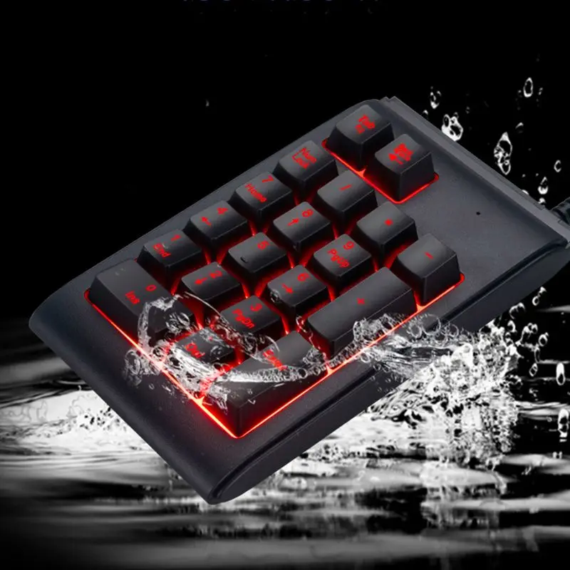 Три цвета RGB с подсветкой USB Проводная клавиатура водонепроницаемая цифровая клавиатура мини-цифровая клавиатура Многофункциональные цифровые клавиши T3LB