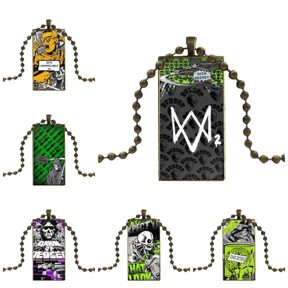 Стеклянный кулон ожерелье ручной работы полукулон прямоугольное для девочек