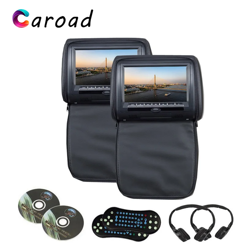 Caroad 2 шт 7 дюймов Автомобильный подголовник dvd плеер цифровой Экран с USB/SD/IR/FM