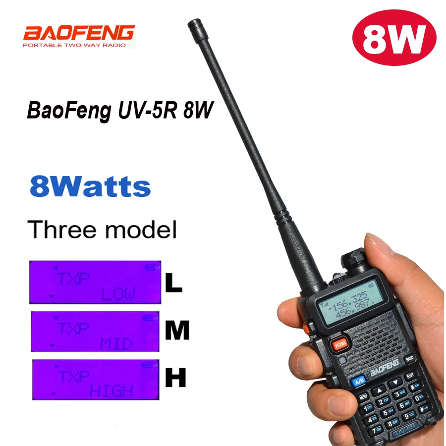 Новая портативная рация Baofeng 8 Вт двухсторонний коммуникатор приемопередатчик FM
