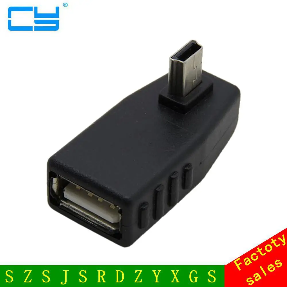 Высококачественный 90 градусный вниз правый Anlgled USB мама к мини папа OTG адаптер для