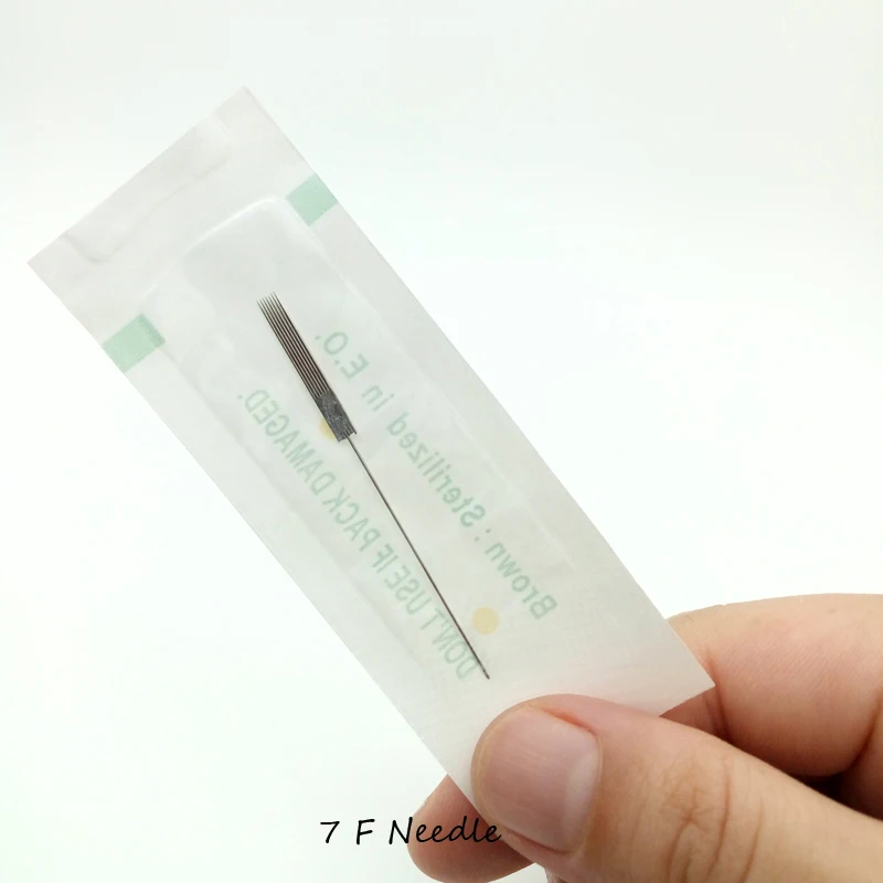 

500pcs Disposable Sterilized Professional Tattoo Needles 7F For Tattoo Eyebrow Pen Machine Permanent Makeup machine