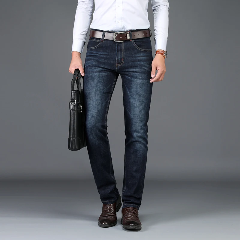 Брендовые мужские джинсы Sulee среднего веса деловые повседневные облегающие