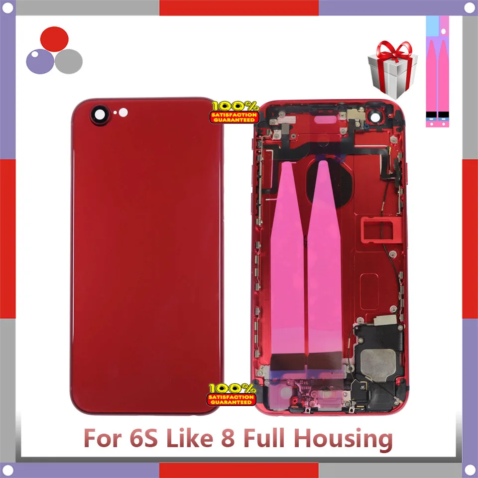 AAA For iphone 6S 6SPlus Like 8Plus Back Middle Frame Chassis Full Housing Assembly Battery Cover Door Rear with Flex Cable | Мобильные