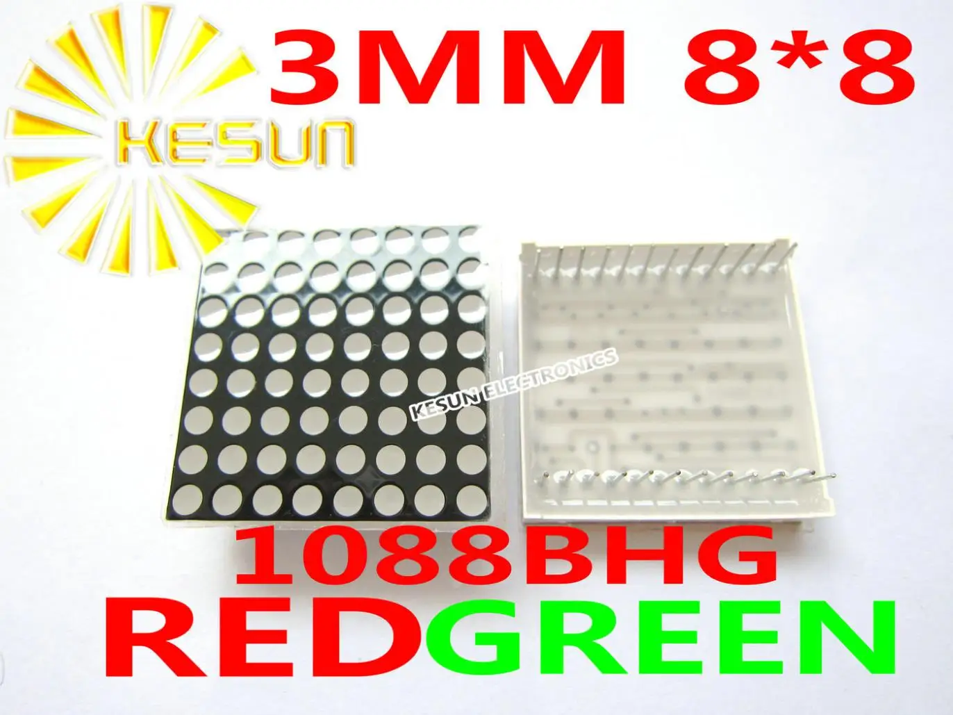 50PCS x 3MM 8X8 Red Green bi-color Common Anode 32*32 LED Dot Matrix Digital Tube Module 1088BHG LED Display Module Light Beads