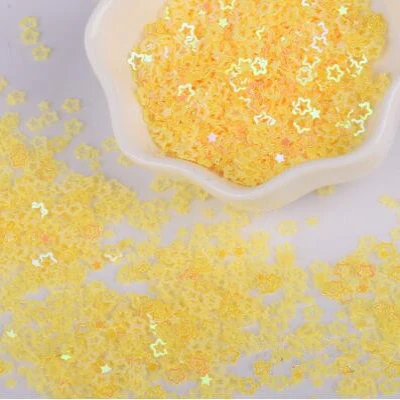 yellow as photo 11000 шт./лот 25 г 3 мм блестящая Звезда Форма Лазерная выдалбливают ПВХ свободные блестки для ногтей блестки пайетки украшения DIY аксессуары - Цвет: yellow as photo