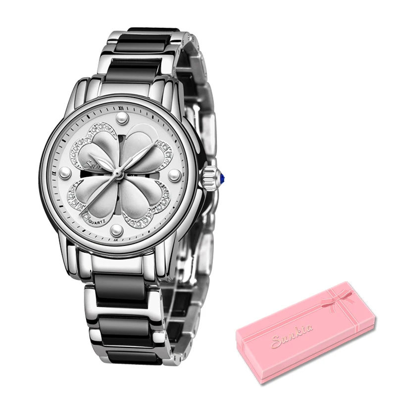 SUNKTA Top Luxury Brand Women Watches Stainless Steel Analog Quartz Watches Women Fashion Dress Bracelet Watch Relogio Feminino enlarge