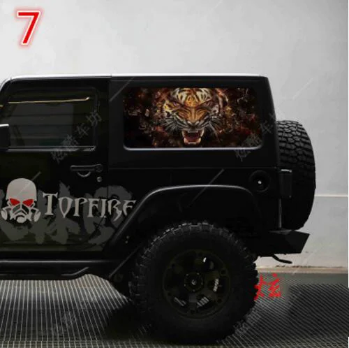 Серый 2 шт для Jeep Wrangler 2 двери заднего окна автомобиля 3D стикер - Название цвета: Серый