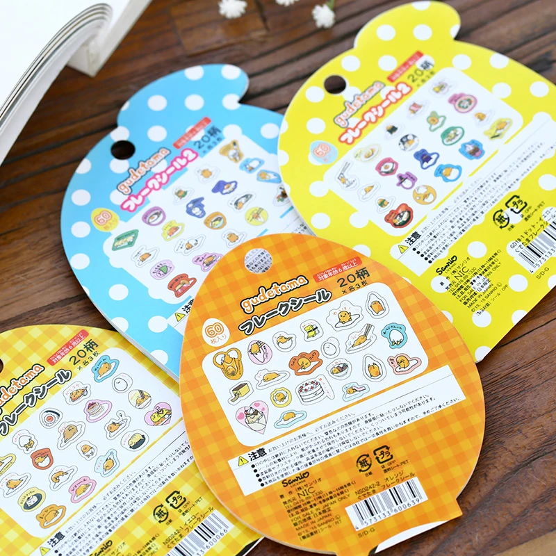 Наклейки для дневника 60 шт./упак. Sanrio Gudetama Lazy Egg декоративные наклейки