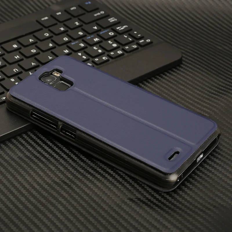 Роскошный кожаный чехол ocube Oukitel K5000, Специальный защитный флип-чехол с подставкой из искусственной кожи для Oukitel K5000, 5,7 дюймов, мобильный телефон - Цвет: Синий