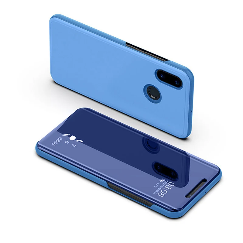blue Умный зеркальный чехол для телефона xiaomi redmi note 7 Чехол Note 7 pro откидная Кожаная Обложка для книг для xiaomi redmi 7 чехол s оболочка coque - Цвет: blue