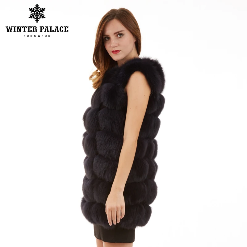 New Fashion Winter Lady Natural Fox Fur Vest Women's Real Genuine Leather Jacket Overcoat Girl's Coat | Женская одежда