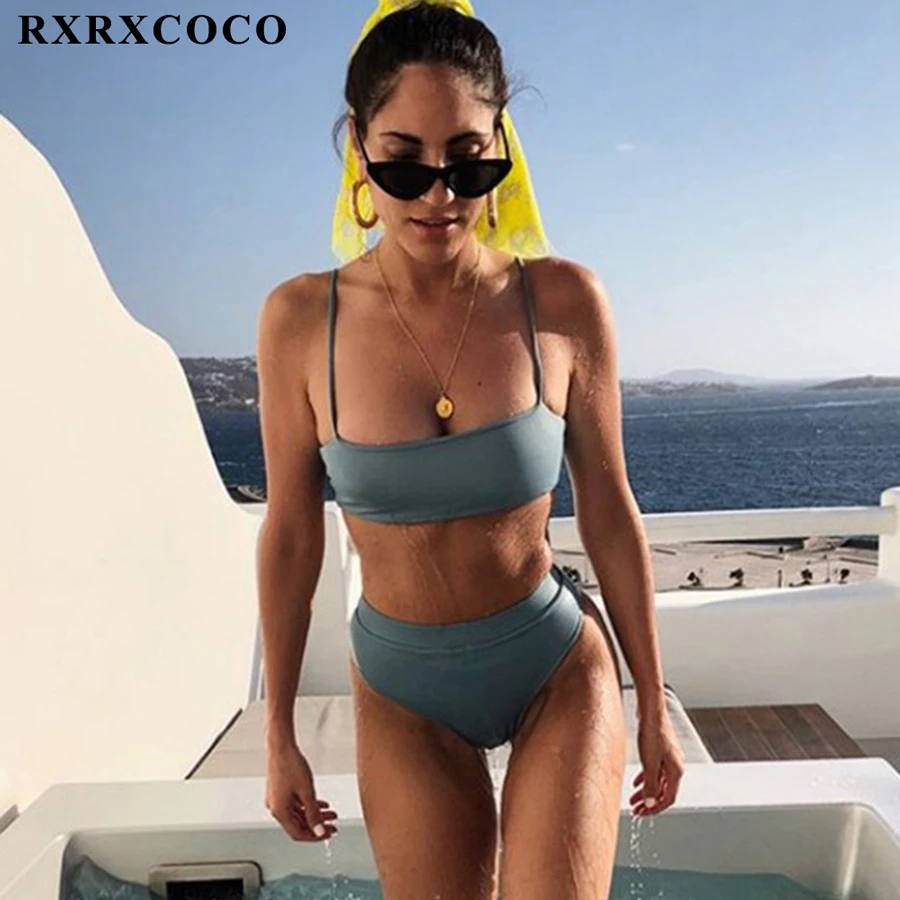 Новое бикини RXRXCOCO 2019 купальники женские спортивные топы купальник комплект с