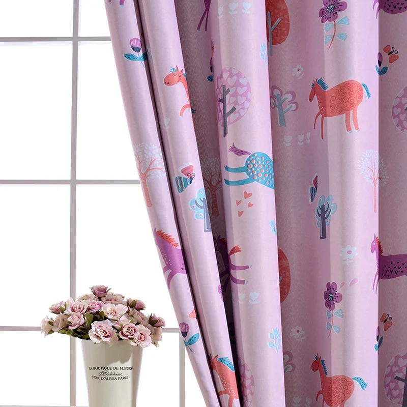 Cloth Curtain 02 Современные занавески с рисунком из мультфильма для детей, для маленьких девочек, для спальни, занавески на окна, тюлевые занавески для гостиной, FQ020D3 - Цвет: Cloth Curtain 02