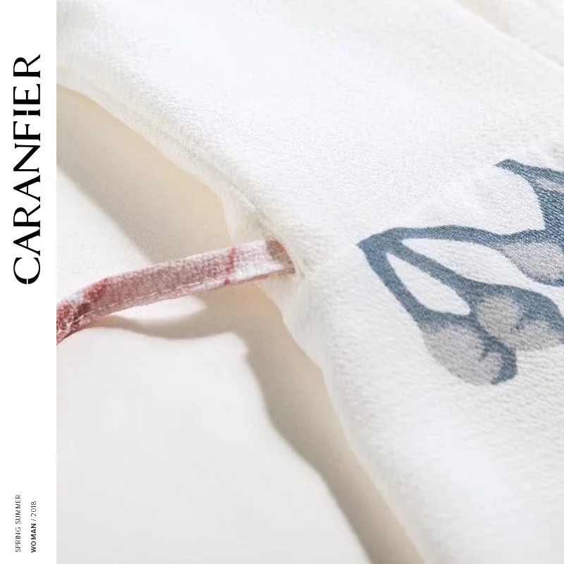 CARANFIER с принтом платье цветочным рисунком Для женщин летние пикантные глубокий v