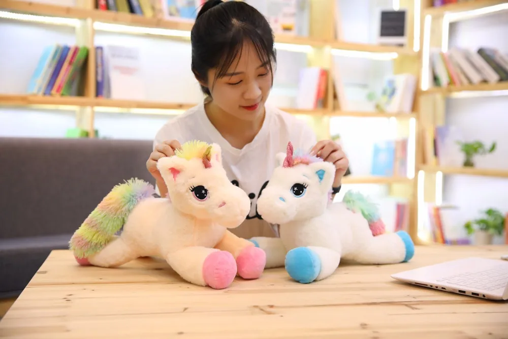 new Big 40cm/60cm/80cm lucky star unicorn rainbow horse cute stuffed animal plush toys baby birthday gifts home | Игрушки и хобби