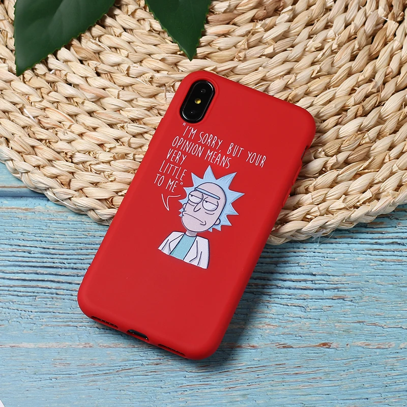 Забавный мультяшный комикс Рик и Морти, смешные слова для iPhone 11, 8, 8 Plus, X, 7, 7 Plus, XR, Xs Max, мягкий силиконовый матовый чехол, Fundas - Цвет: 8