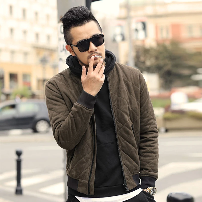 2018 новая искусственная замша кожа Мужская армейская зеленая зимняя куртка