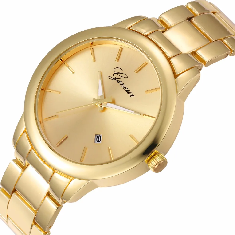 2018 Fashion Luxury brand watch Geneva Watch Crystal Stainless Steel Quartz-Watch Women Wrist Watches For 100pcs/lot | Наручные часы