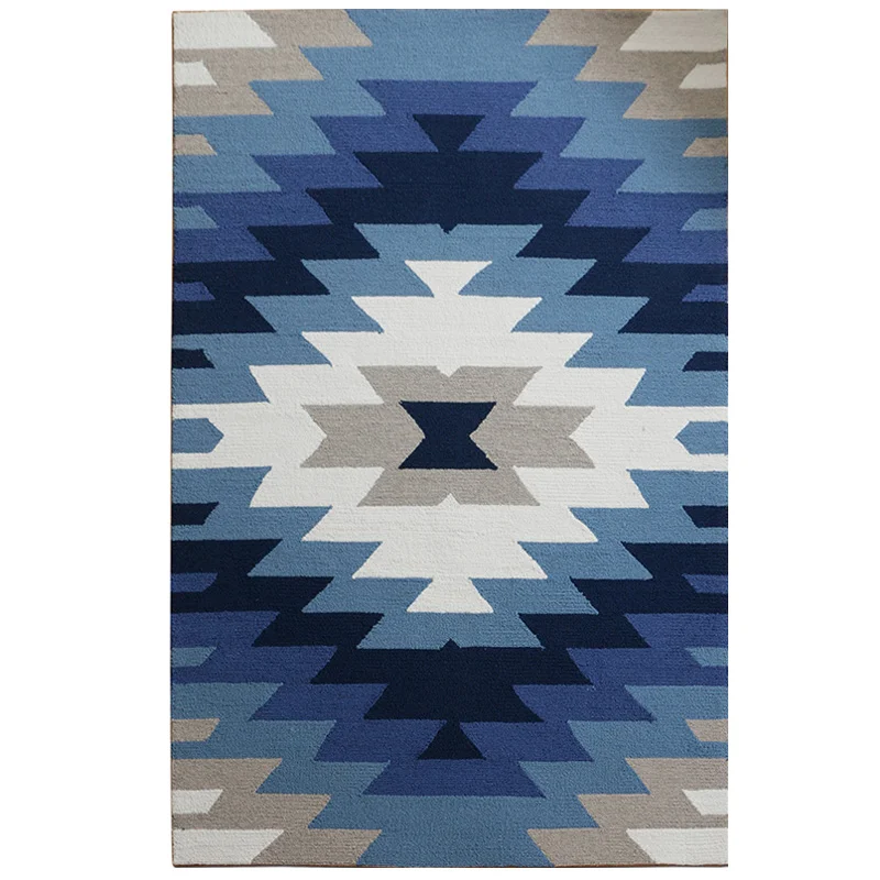 

160*230cm Nordic geometrical carpet for sitting room sofa tea table mat with Mediterranean style bedroom bedside rug.