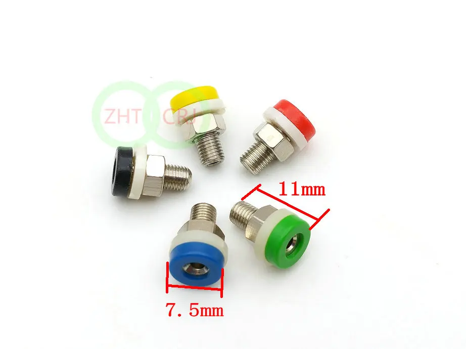 

200PCS 5 Color brass 2 mm Banana Socket Jack for 2 mm banana plug Test adapter