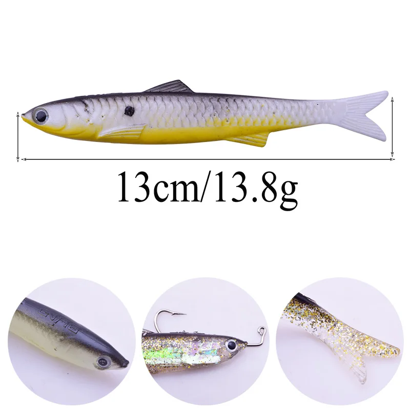 1 шт. мягкая алюминиевая блестящая приманка 13 см 8 г|artificial bait|soft lurefishing tackle |
