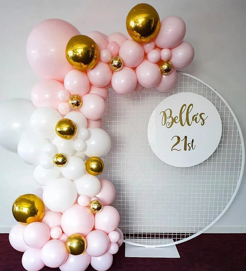 143 шт DIY Детский Розовый и белый шар гирлянда арочный комплект для детского душа