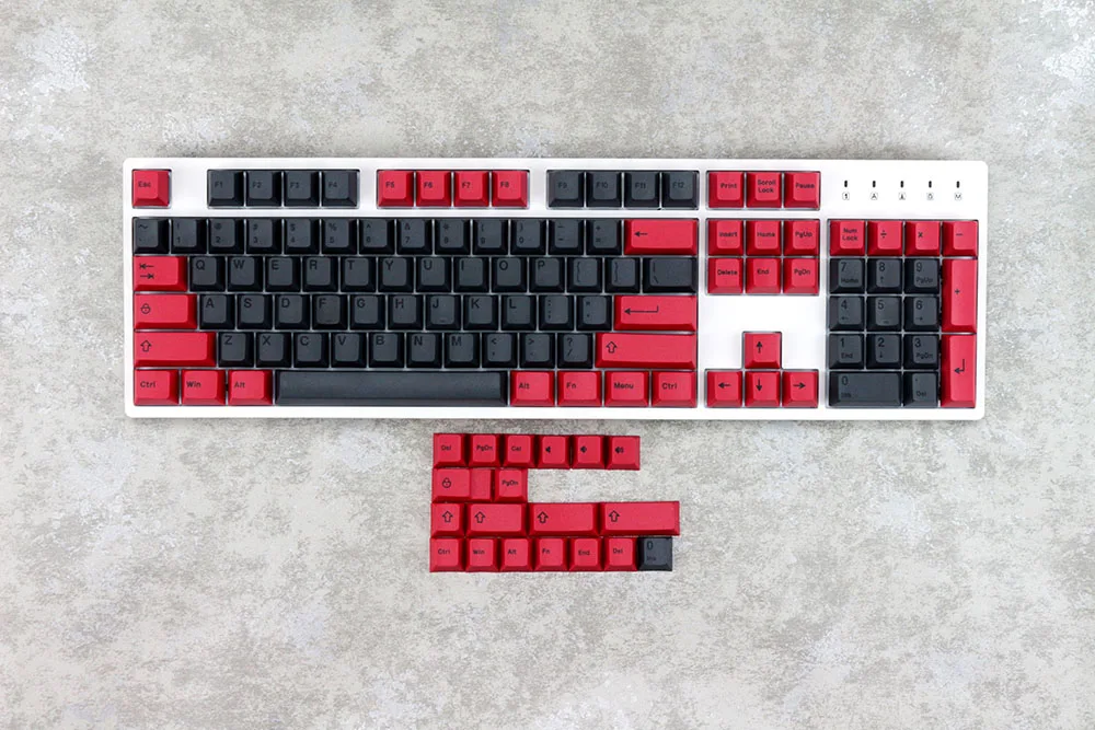 Red black MP 123 клавиш краситель-сублимация PBT черный и красный цвет вишневый профиль для механической игровой клавиатуры - Цвет: Red black
