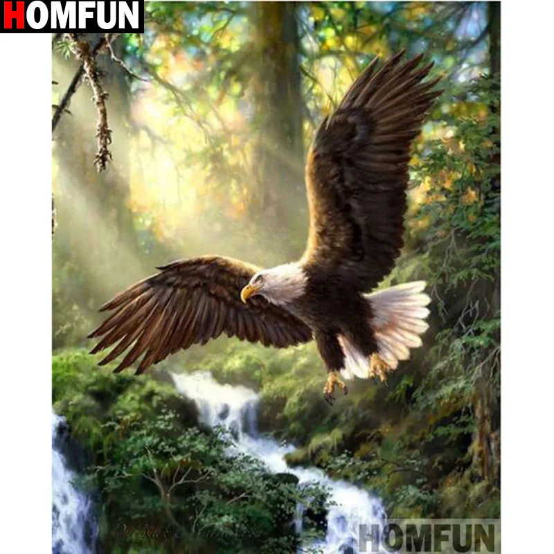 

HOMFUN Full Square/Round Drill 5D DIY Diamond Painting "Animal eagle" 3D Embroidery Cross Stitch 5D Home Decor A13041