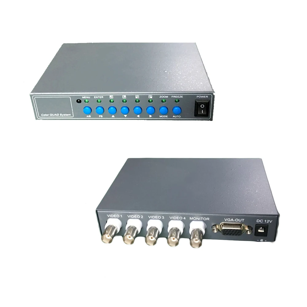 YiiSPO 4CH видео сплиттер высокопроизводительный 4ch CCTV процессор Quad с выходом VGA/BNC и
