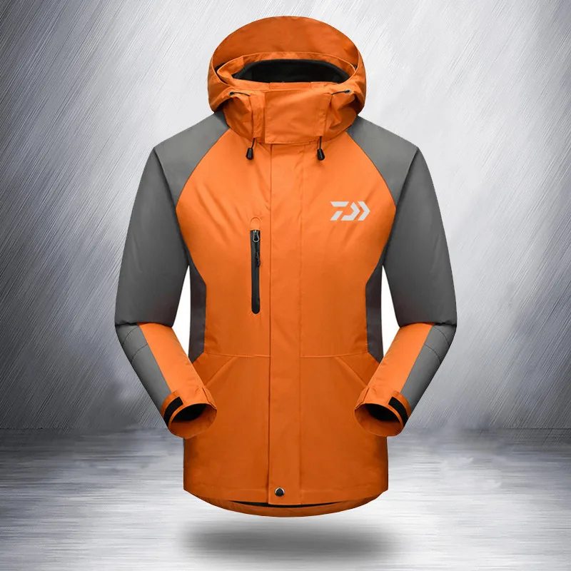 Daiwa Fishing Clothing For Men Women Autumn Winter Waterproof Warm Fishing Jackets Patchwork Hooded Mountaineering Suits - Цвет: A007