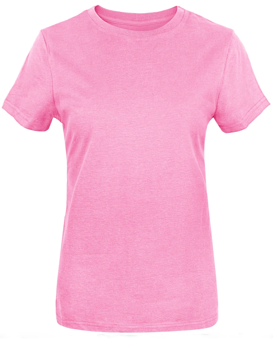 Light pink Женские Плотные хлопковые однотонные футболки премиум класса, плотные повседневные топы для взрослых, мягкие спортивные футболки с короткими рукавами - Цвет: Light pink