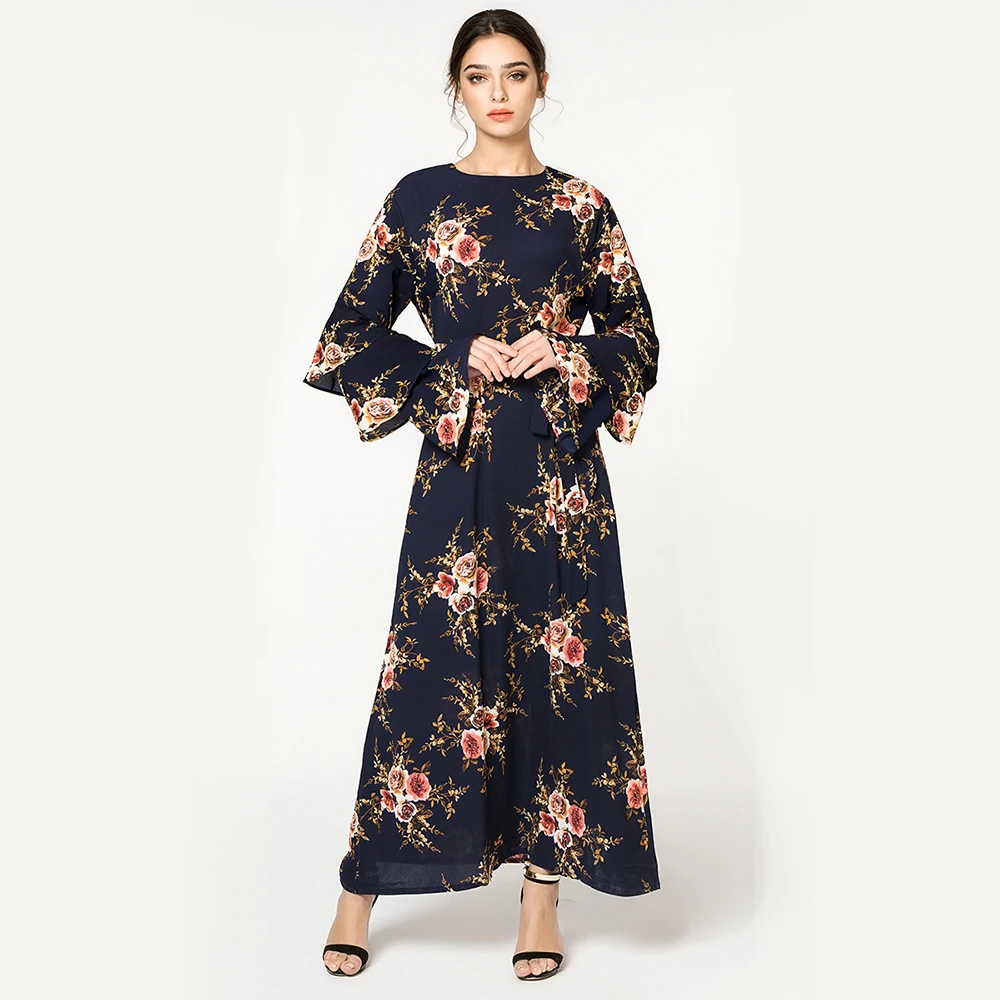 вырезом длинное плюс размер 7XL Цветочное платье мусульманское Саудовская Аравия
