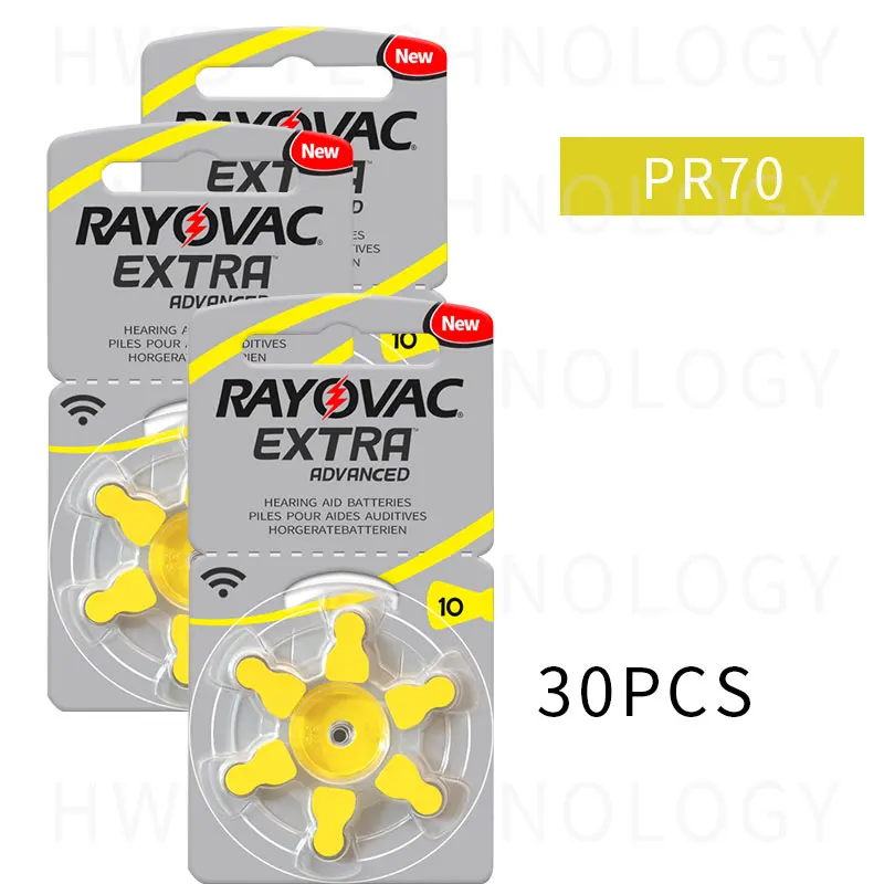 30x5 (Карта) Rayovac дополнительные батареи для слухового аппарата 10 A10 p10 PR70 Бесплатная