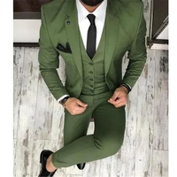 2022 latest coat pant designs green men suit slim fit 3 piece tuxedo groom style suits custom prom party blazer terno
