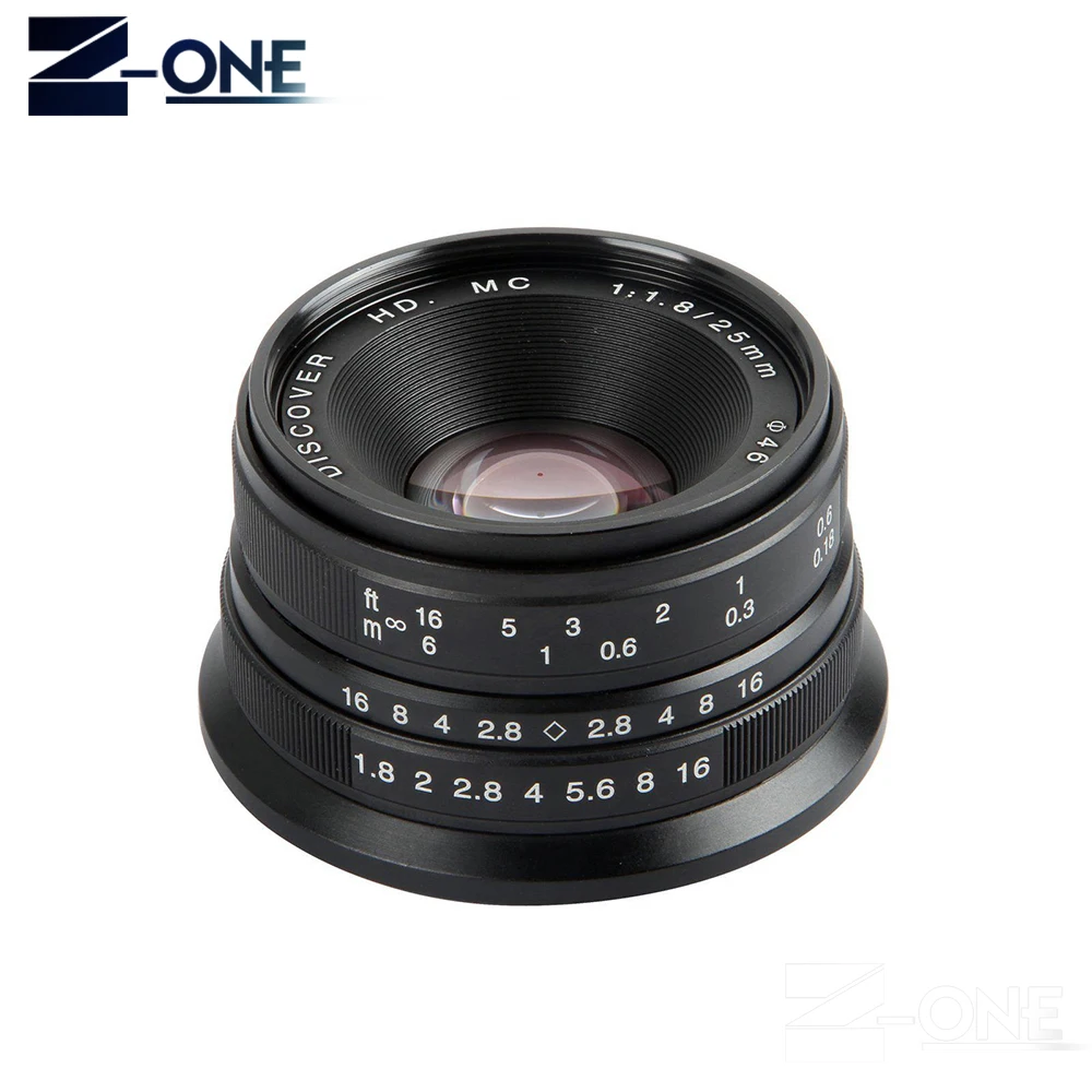 Черный/серебристый 25 мм F/1 8 HD MC объектив ручной фокусировки для Sony E NEX Mount Camera A7 A7R