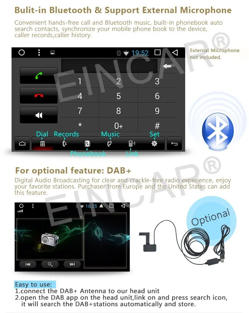Wireless Backup Camera+Android 6.0 Quad-Core Car Stereo 7'ɽouble Din In Dash GPS Navigation Auto Radio Support WiFi Mirror-link |