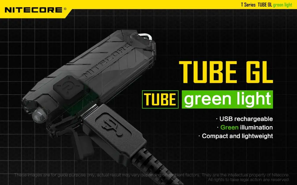 1 шт. Nitecore tube BL/BUBE GL/tube RL/UV перезаряжаемая USB трубка брелок свет|Фонарики и