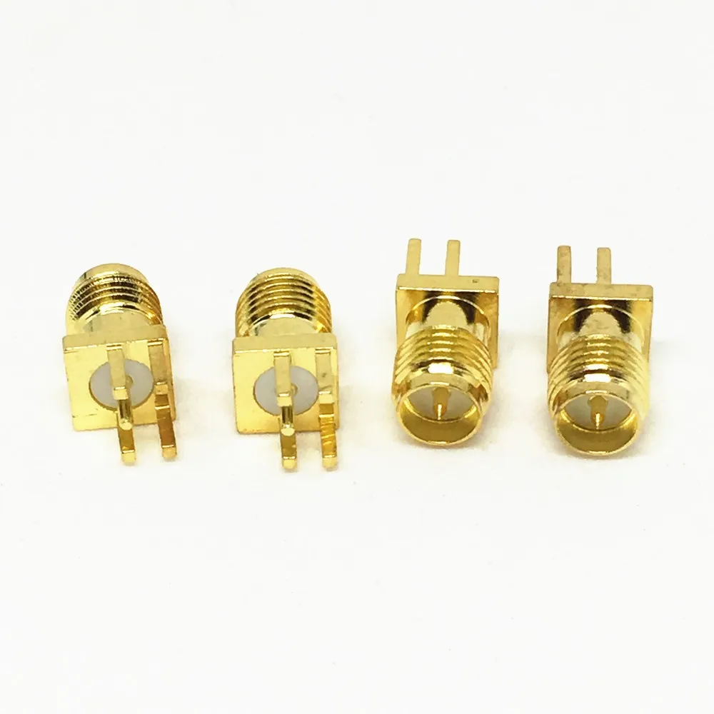5 шт. золотой Латунный RP SMA Гнездовой разъем для припоя PCB зажим крепления на