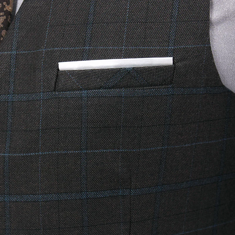 

Free Shipping 2018 New Summer Autumn Wedding Groom Suits Vests Plaid Slim Casual Blazer Vest High Quality