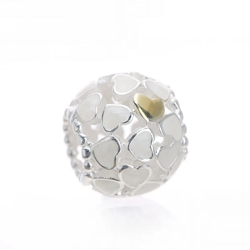 LOZRUNVE charms silver 925 original 2018 sterling sieraden white epoxy hearts bead for jewelry making wholesale | Украшения и