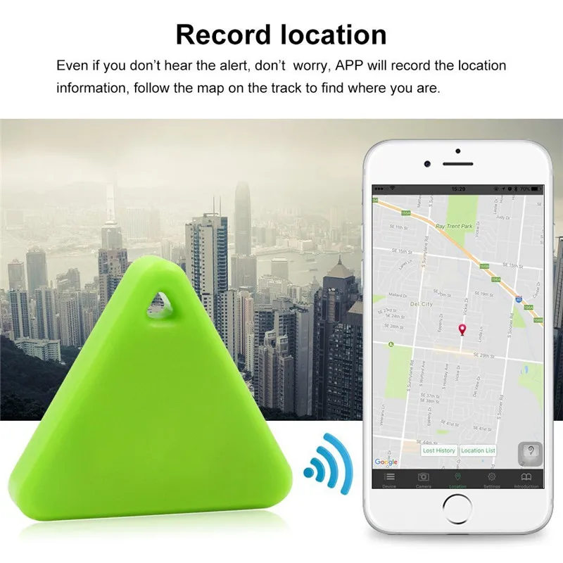 1 шт. Домашние животные Смарт мини gps трекер анти-потеря Водонепроницаемый Bluetooth Tracer треугольные ключи кошелек сумка Детские трекеры Finder оборудование HB